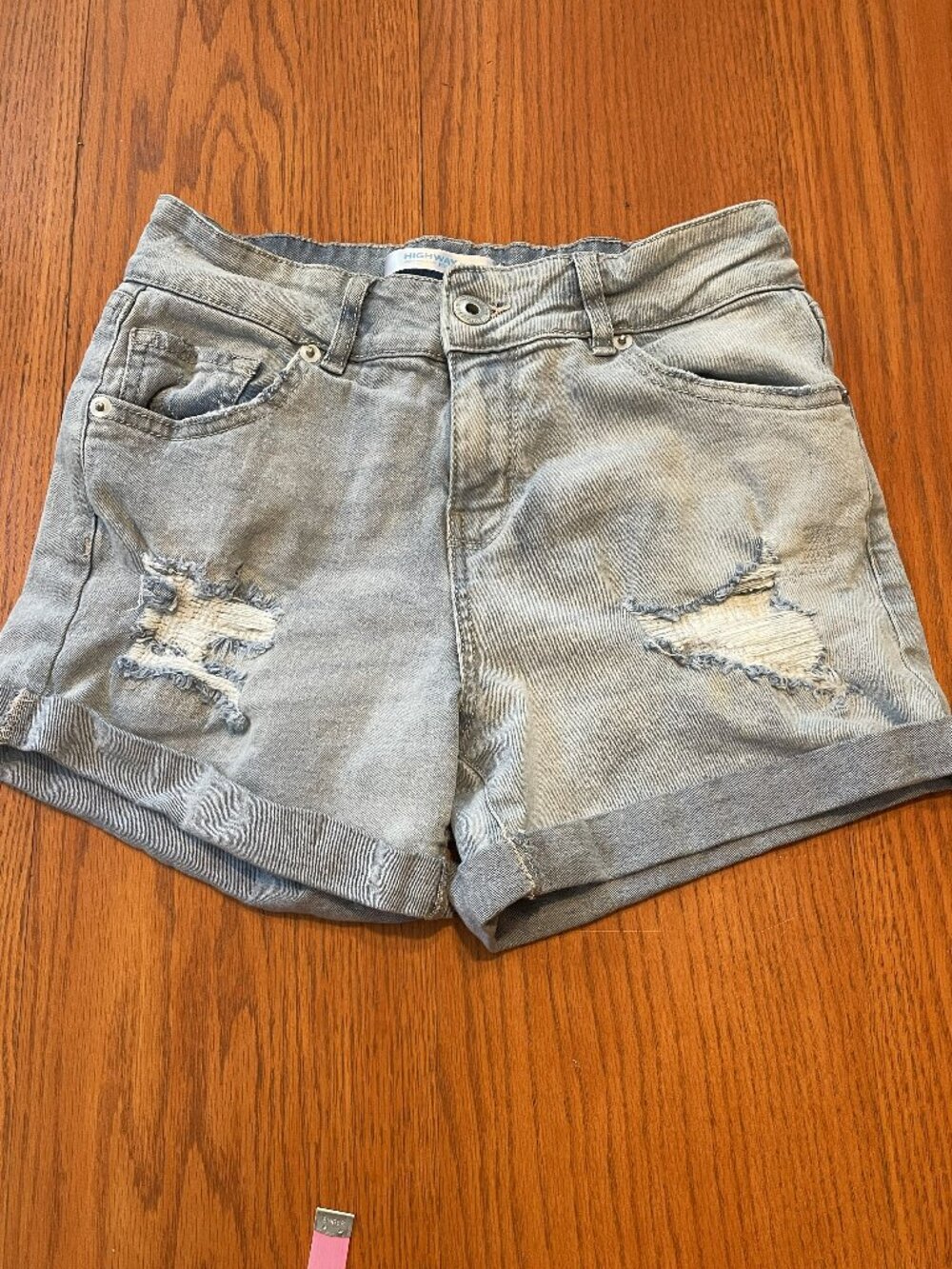 Highway Jeans: Light Blue Distressed Jean Shorts